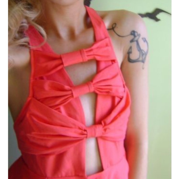 Nasty Gal 3 Bow Open Front/back Skater Dress - Picture 2 of 9